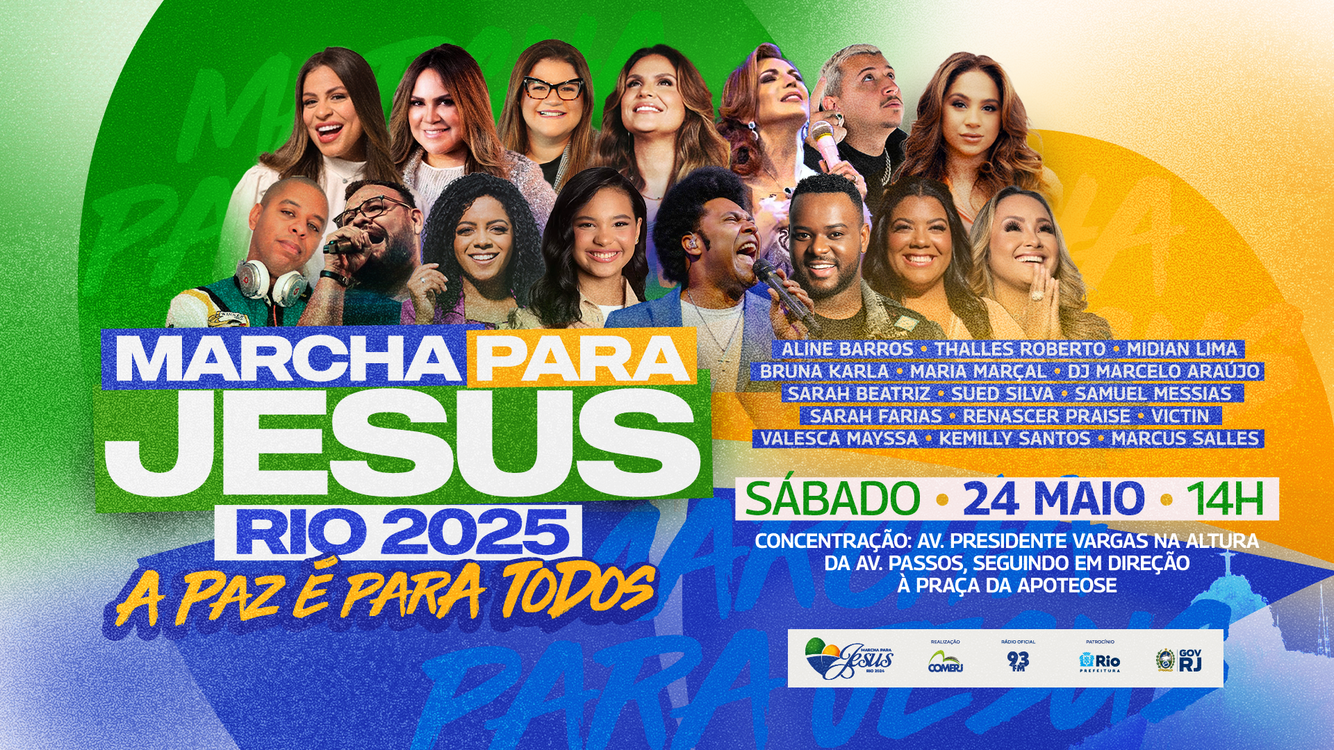 18ª edição da Marcha Para Jesus do Rio de Janeiro acontece no dia 24 de maio