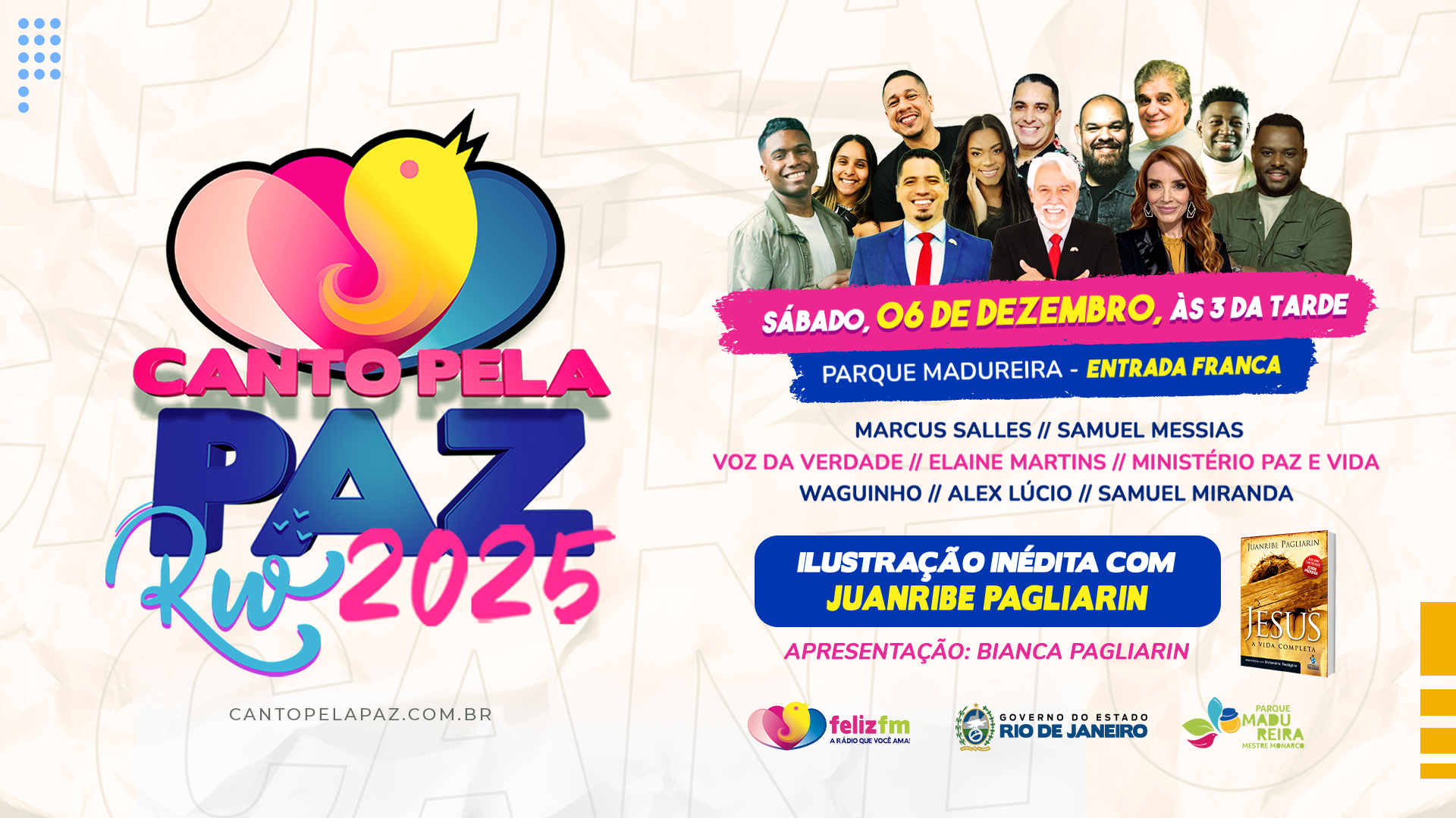 Canto Pela Paz reúne grandes nomes da música gospel no Parque Madureira, no Rio de Janeiro